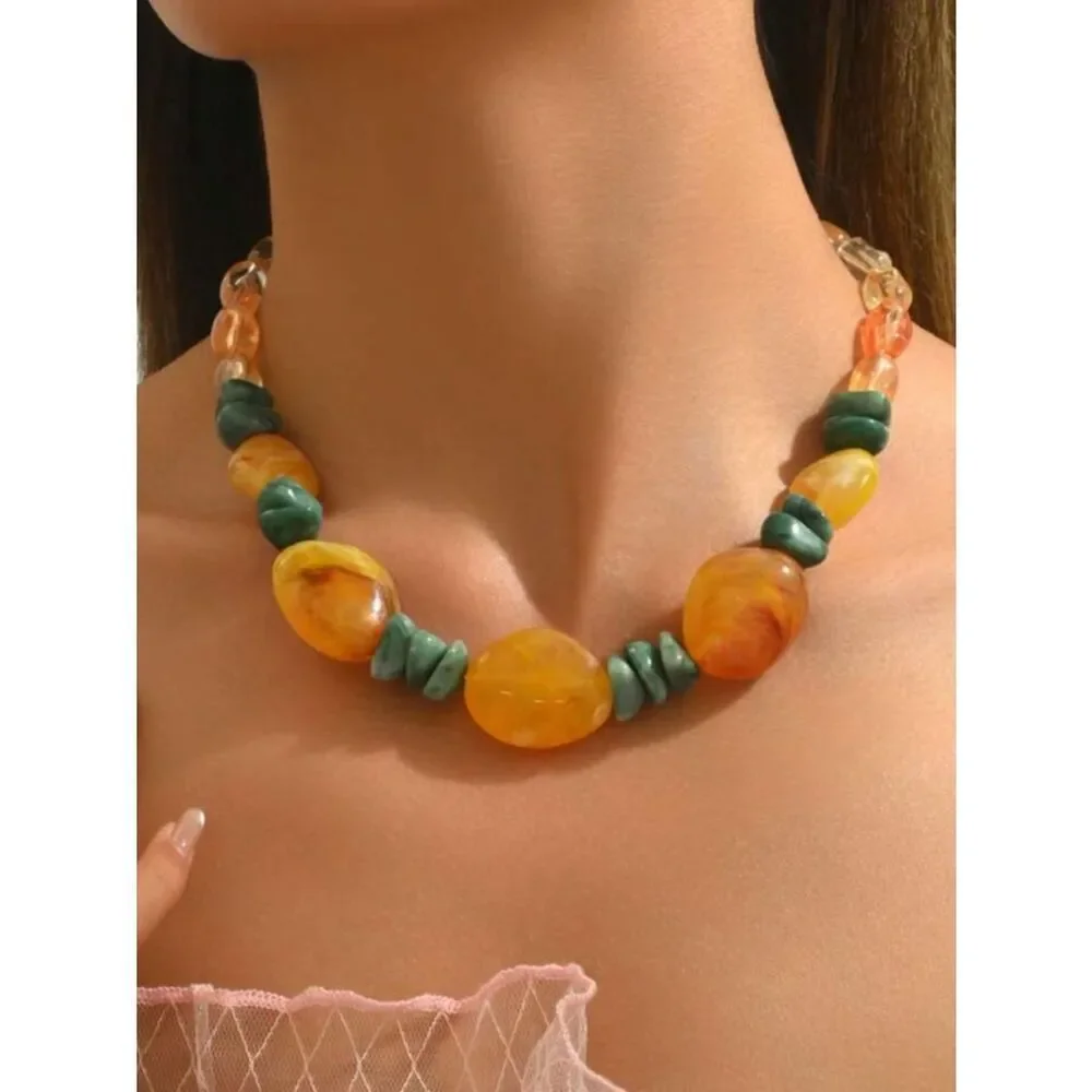 Boho stone necklace N2118